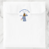 Aquarel van afgestudeerde met diploma dank je wel ronde sticker (Tas)