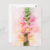 Aquarel van een snapdragon bloem briefkaart (Voorkant / Achterkant)