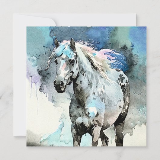 Aquarel van een speelse Appaloosa Merrie Feestdagenkaart (Voorkant)