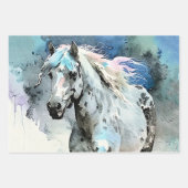 Aquarel van een speelse Appaloosa Merrie Inpakpapier Vel (Voorkant 3)