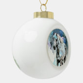 Aquarel van een speelse Appaloosa Merrie Keramische Bal Ornament (Links)