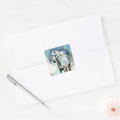 Aquarel van een speelse Appaloosa Merrie Vierkante Sticker (Envelop)