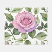 Aquarel van roze en lavendelrozen fleece deken (Voorkant (Horizontaal))