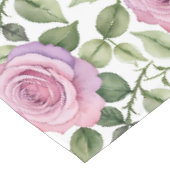 Aquarel van roze en lavendelrozen tafelkleed (Gekanteld)