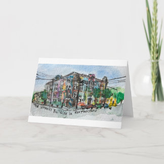 Aquarel van SF Women's Building op wenskaart Bedankkaart