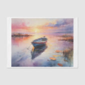 Aquarel van verlaten rauwboot in de dageraad tissuepapier (Voorkant)