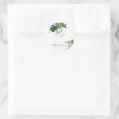 Aquarel Variaat Monstera n Tropisch Groen Ronde Sticker (Tas)