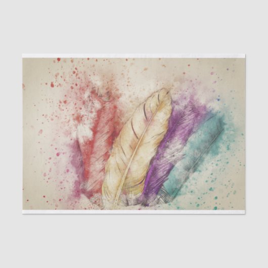 Aquarel veer Decoupage  Tissuepapier (Voorkant)