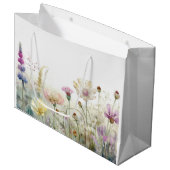 Aquarel veld van wilde bloemen groot cadeauzakje (Voorkant Gekanteld)