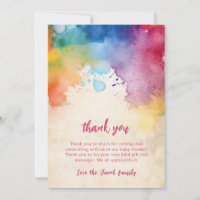 Aquarel verf spatten baby shower dank u