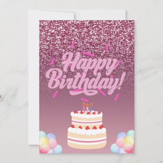 Aquarel Verjaardags Uitnodigingskaart Kaart (Voorkant)