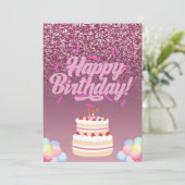 Aquarel Verjaardags Uitnodigingskaart Kaart (Staand voorkant)