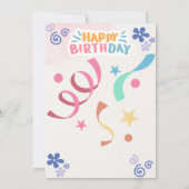 Aquarel Verjaardags Uitnodigingskaart Kaart (Achterkant)