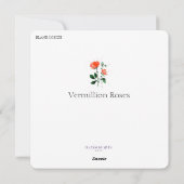 Aquarel Vermillion Rozen Wenskaart Feestdagenkaart (Achterkant)