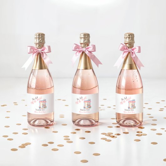 Aquarel Verse Bloemen Bruidsdouche Rechtaf Van De  Sparkling Wijnetiket