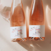 Aquarel Verse Bloemen Bruidsdouche Rechtaf Van De  Sparkling Wijnetiket