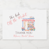 Aquarel Verse Bloemen Bruidsdouche Rechtaf Van De  Sparkling Wijnetiket (Enkel label)