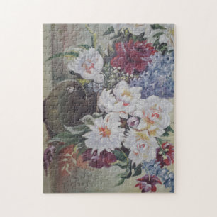 Aquarel verwilderde bloemen legpuzzel