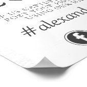 Aquarel Vetplanten Bruiloft Hashtag Fotobord Poster (Hoek)