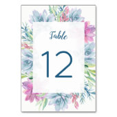Aquarel Vetplanten Tafelnummerkaartjes Kaart (Achterkant)