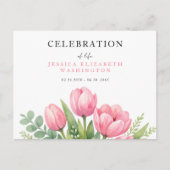 Aquarel viering van het leven Roze tulpen Briefkaart (Voorkant)