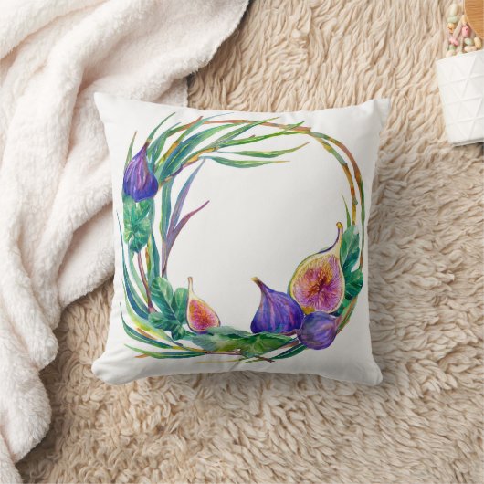 Aquarel vijgen weath design kussen (Deken)