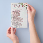 Aquarel Vind de gast Bruids shower spelkaart Flyer (Hand)