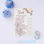 Aquarel Vind de gast Bruids shower spelkaart Flyer (Enkel)