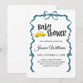 Aquarel Vintage Auto Baby Shower Uitnodiging (Voorkant / Achterkant)