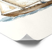 Aquarel Vintage Boot Nautilus Poster (Hoek)