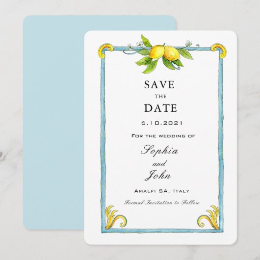 Aquarel Vintage Citroen save the date (Voorkant / Achterkant)