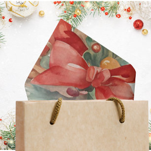 Aquarel Vintage Kerst Tissue Papier