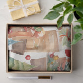 Aquarel Vintage Kerst Tissue Papier (Geschenk)