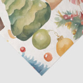 Aquarel Vintage Kerst Tissue Papier (Detail)