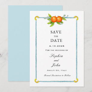 Aquarel vintage oranje bewaar de datum save the date