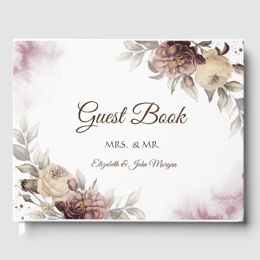 Aquarel Vintage Rozen Gastenboek (Voorkant)