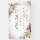 Aquarel Vintage Rozen Spandoek (Verticaal)
