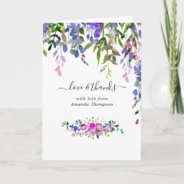 Aquarel Violet Bloemachtige Baby Shower Bedankkaar Bedankkaart