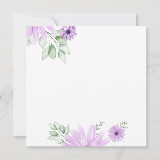 Aquarel Violet Bloemig Bewaar de Datum – Elegant Save The Date (Achterkant)