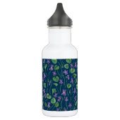 Aquarel viooltjes op blauw waterfles  (Links)