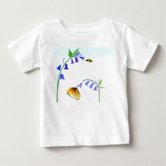 Aquarel Virginia Bluebells Met Vlinder (Voorkant)