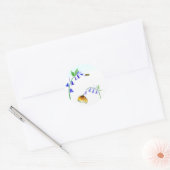 Aquarel Virginia Bluebells Met Vlinder Ronde Sticker (Envelop)