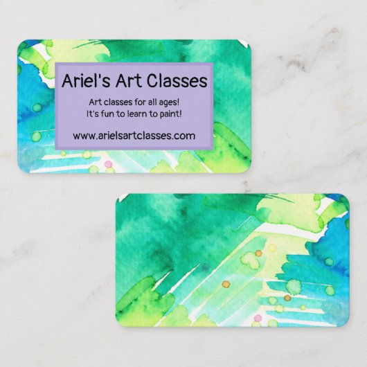 Aquarel visitekaartjes (Voorkant / Achterkant)