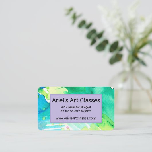 Aquarel visitekaartjes (Staand voorkant)