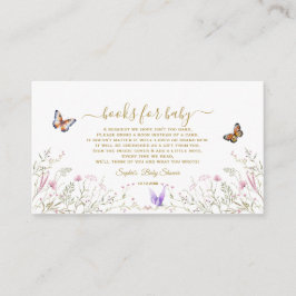 Aquarel Vlinder Wildbloemen Boeken voor Baby Informatiekaartje