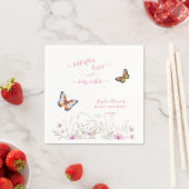 Aquarel Vlinder Wildflower Baby shower Servet (Insitu)