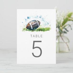 Aquarel Voetbal Baby Shower Tafel Nummers Kaart