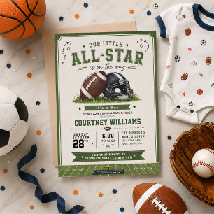 aquarel voetbal baby shower uitnodiging