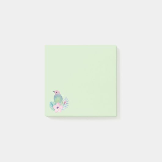 Aquarel Vogel en Bloemen Post-it® Notes (Voorkant)