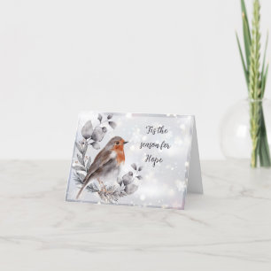 Aquarel vogel en sneeuw op maat feestdagen kaart